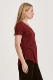 Burgundy Suede Pocket Tee