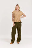 Olive Green Sueded Cargo Pants