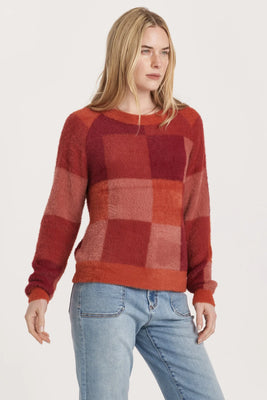 Tamera Ruby Check Sweater