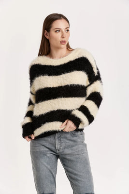 Isadora Black/Cream Stripe Sweater