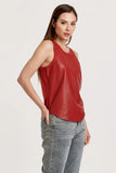 Carmela Pomegranate Leather Tank