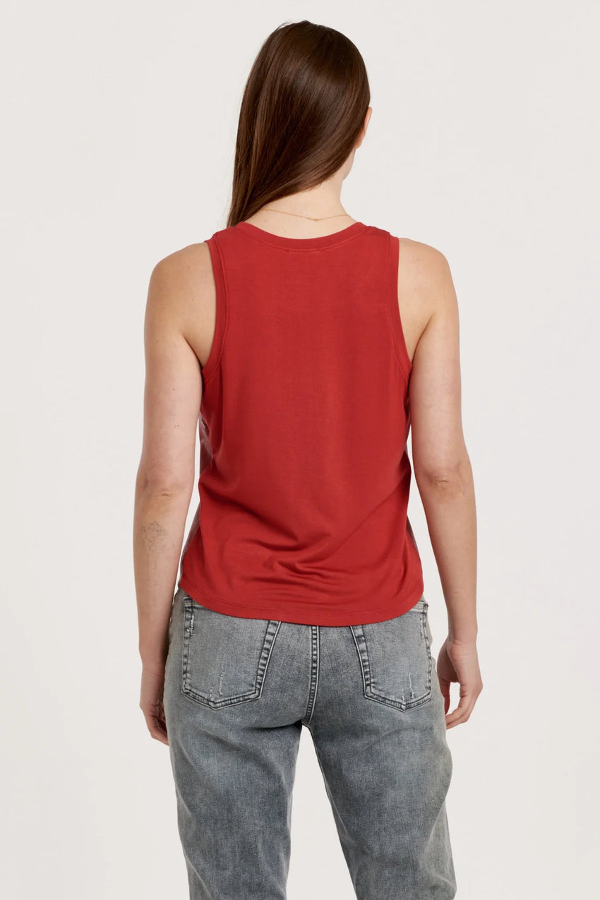 Carmela Pomegranate Leather Tank