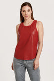 Carmela Pomegranate Leather Tank