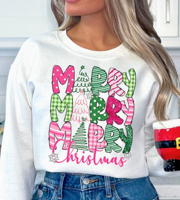 MERRY MERRY MERRY CHRISTMAS SWEATSHIRT